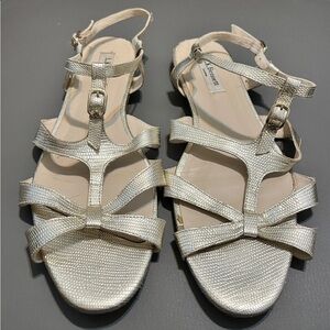 LK Bennett Metallic Gold Strappy Sandals 40/ 10 M